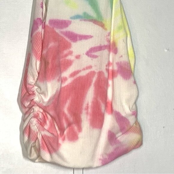 Afrm Tie-Dye Side Ruching Ribbed Racerback Tank Top - Picture 9 of 11